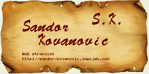 Šandor Kovanović vizit kartica
